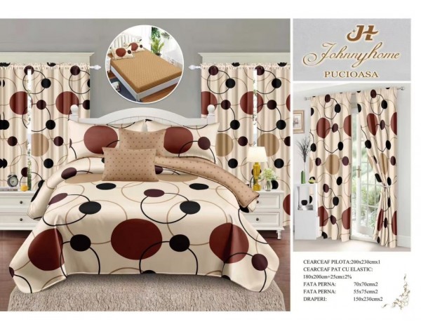 SET 8 PIESE LENJERIE CU DRAPERII DRA 04